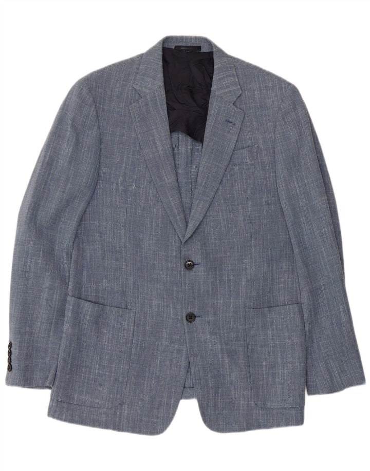 Blazer pentru bărbați Armani Collezioni, cu 2 nasturi, IT 50 Medium Blue Peteted