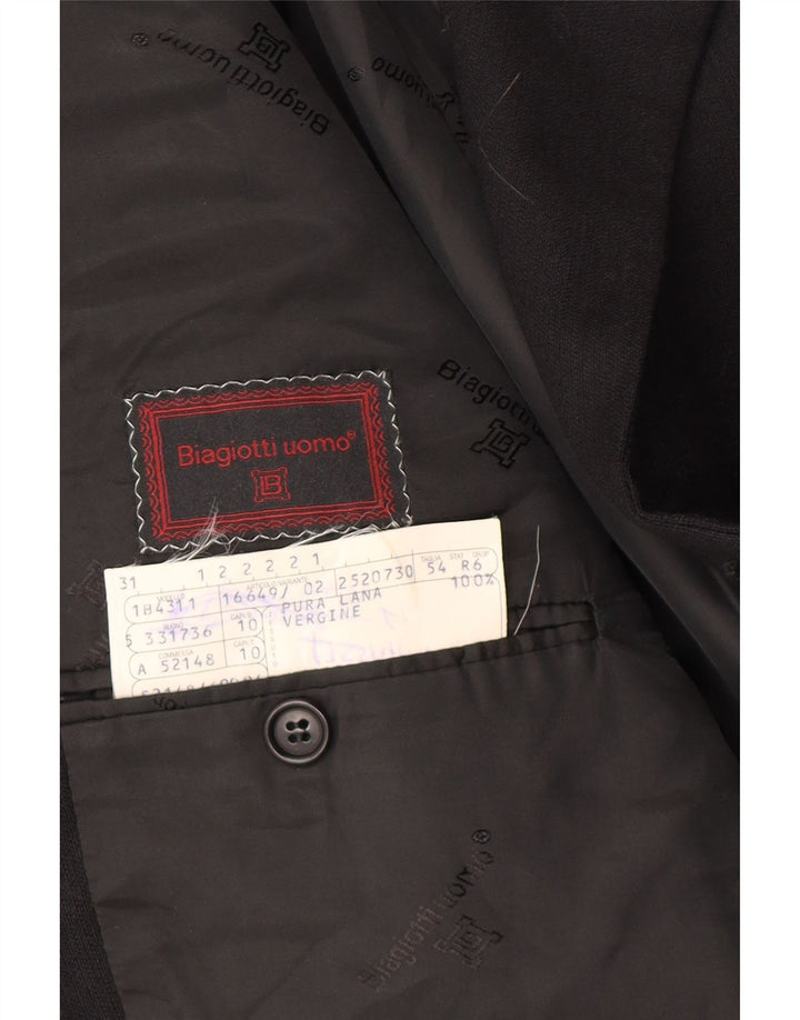 BIAGIOTTI Jachetă pentru bărbați cu 4 nasturi IT 54 2XL Lână neagră