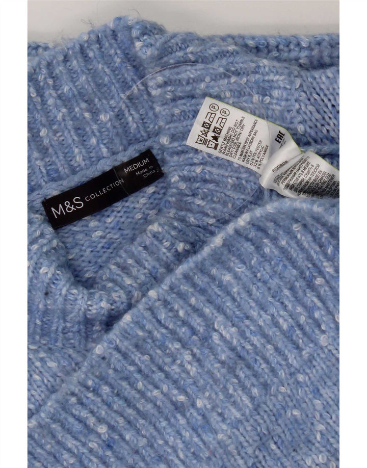 Pulover cu gât țestoasă pentru femei Marks & Spencer UK 14 Medium Blue Flecked
