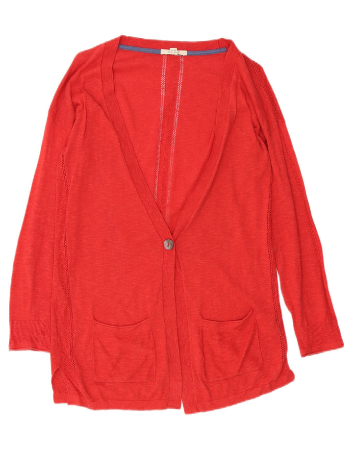 White Stuff Pulover cardigan supradimensionat cu paragate pentru femei UK 10 Small Red