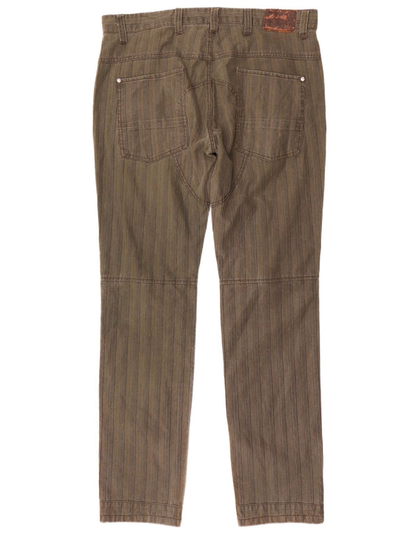 Americanino Pantaloni casual subțiri pentru bărbați IT 54 2XL L38 L35 Kaki cu dungi