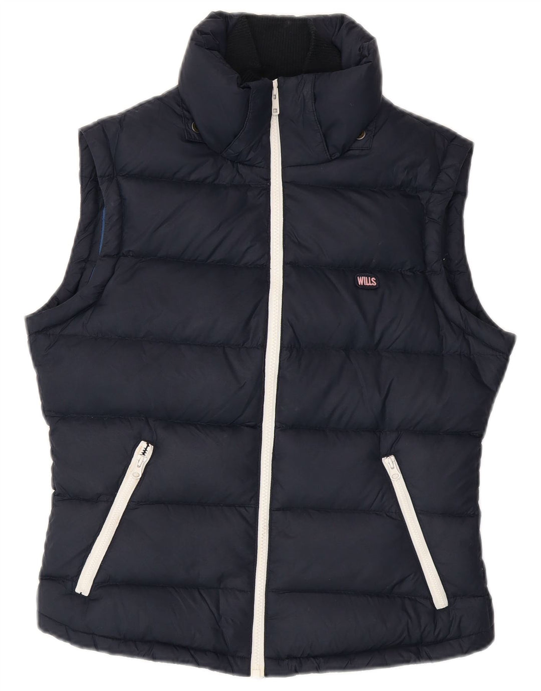 JACK WILLS Gilet căptușit supradimensionat pentru femei UK 10 Small Navy Blue Marine