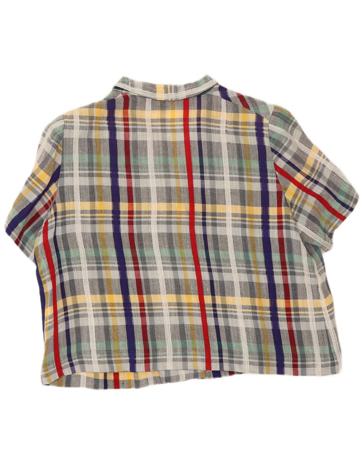 Cămașă vintage cu mânecă scurtă pentru femei UK 18 XL, multicoloră