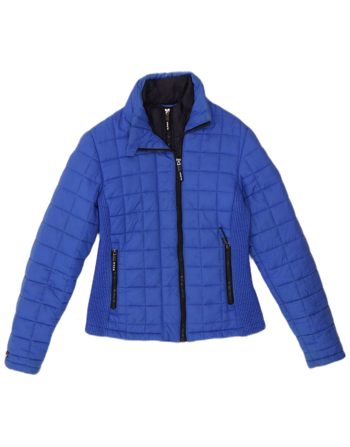 Jachetă căptușită pentru femei SUPERDRY UK 10 Small Blue Poliester