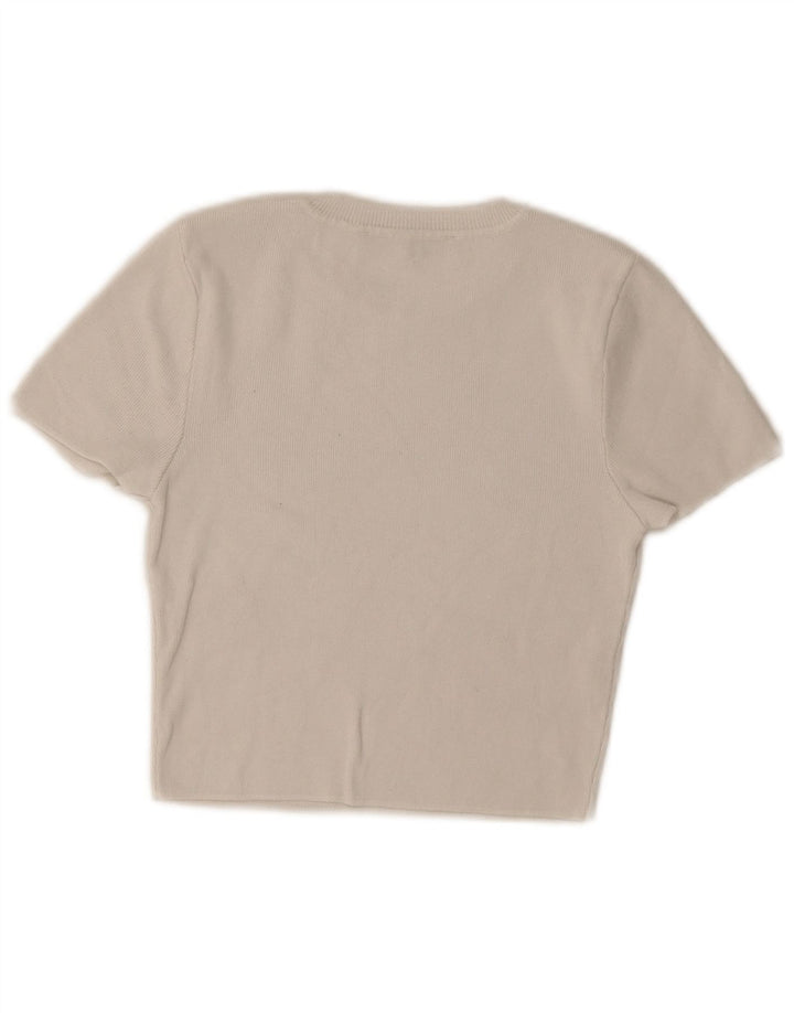 Tricou Crop pentru femei Zara UK 12 Medium White