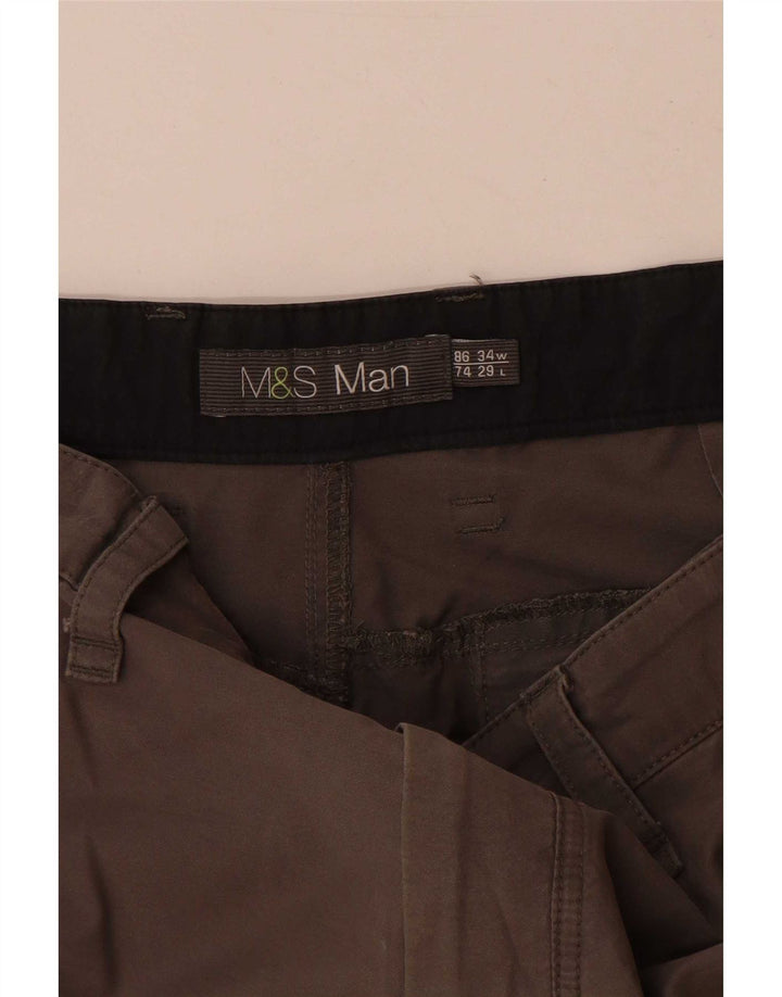 Marks & Spencer Joggeri pentru bărbați Pantaloni cargo W34 L29 bumbac gri