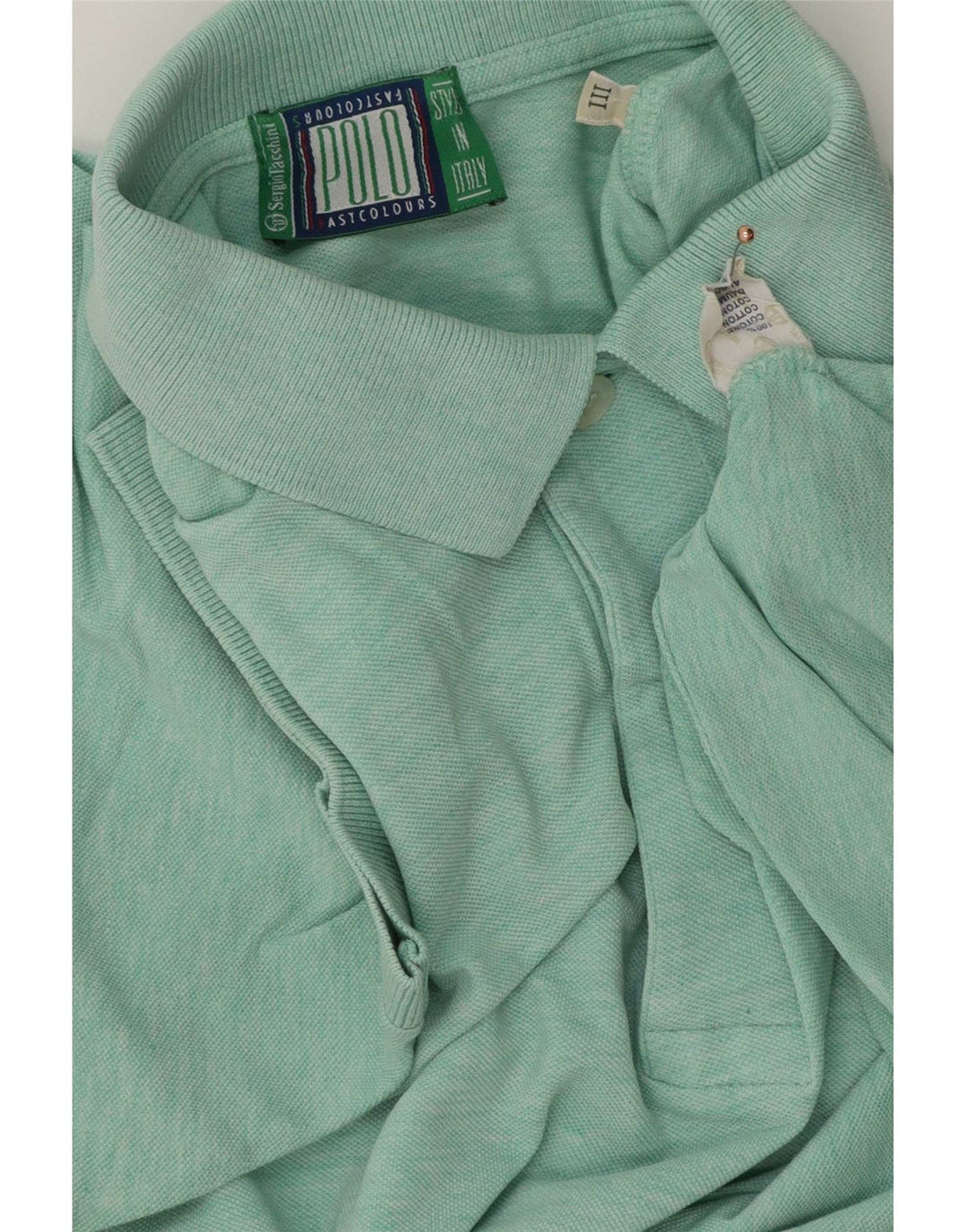 Tricou polo Sergio Tacchini pentru bărbați, bumbac cu pete verde mediu