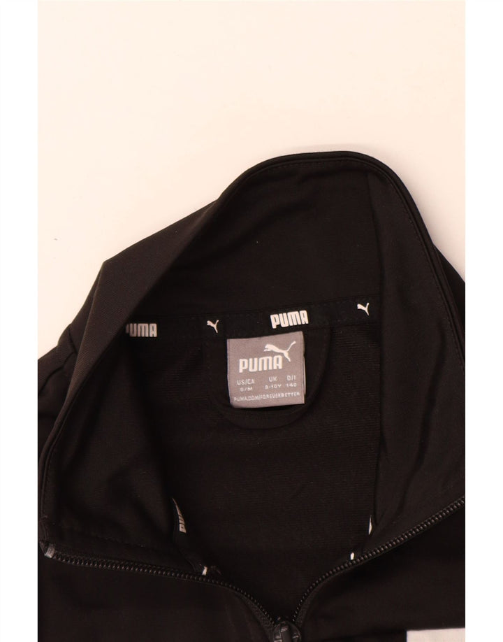 Jachetă de trening Puma pentru băieți 9-10 ani, negru, poliester color bloc