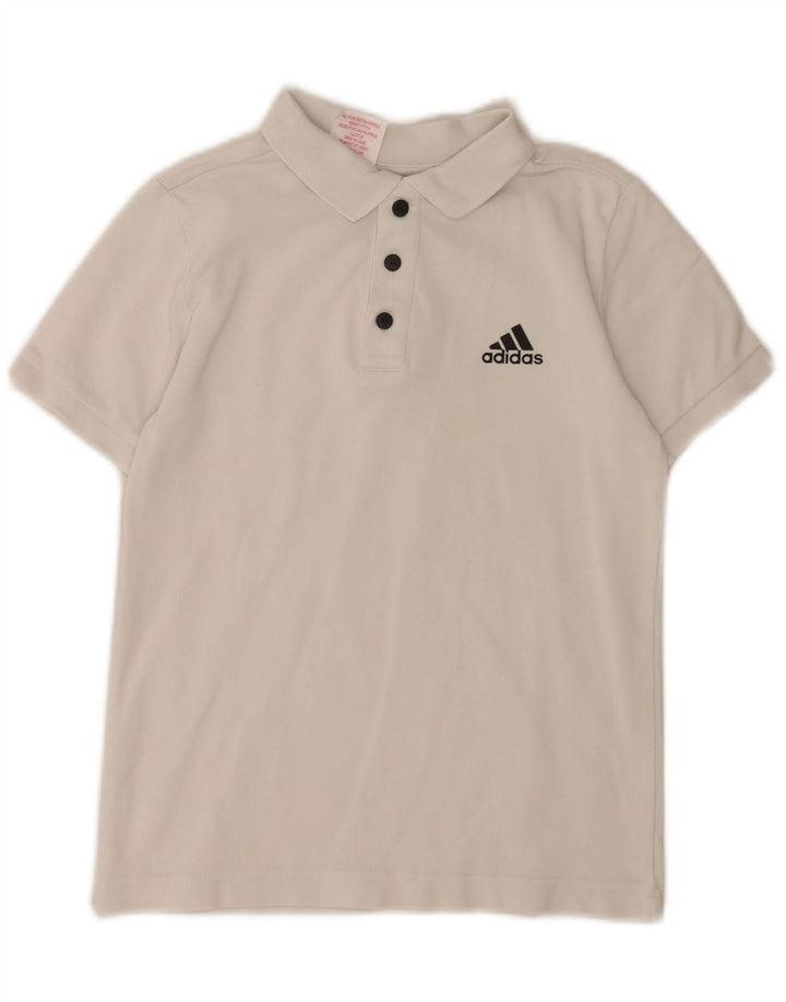 Tricou Polo Băieți Adidas 9-10 Ani Alb
