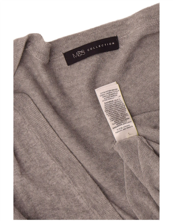 Pulover cardigan pentru femei Marks & Spencer UK 14 bumbac gri mediu