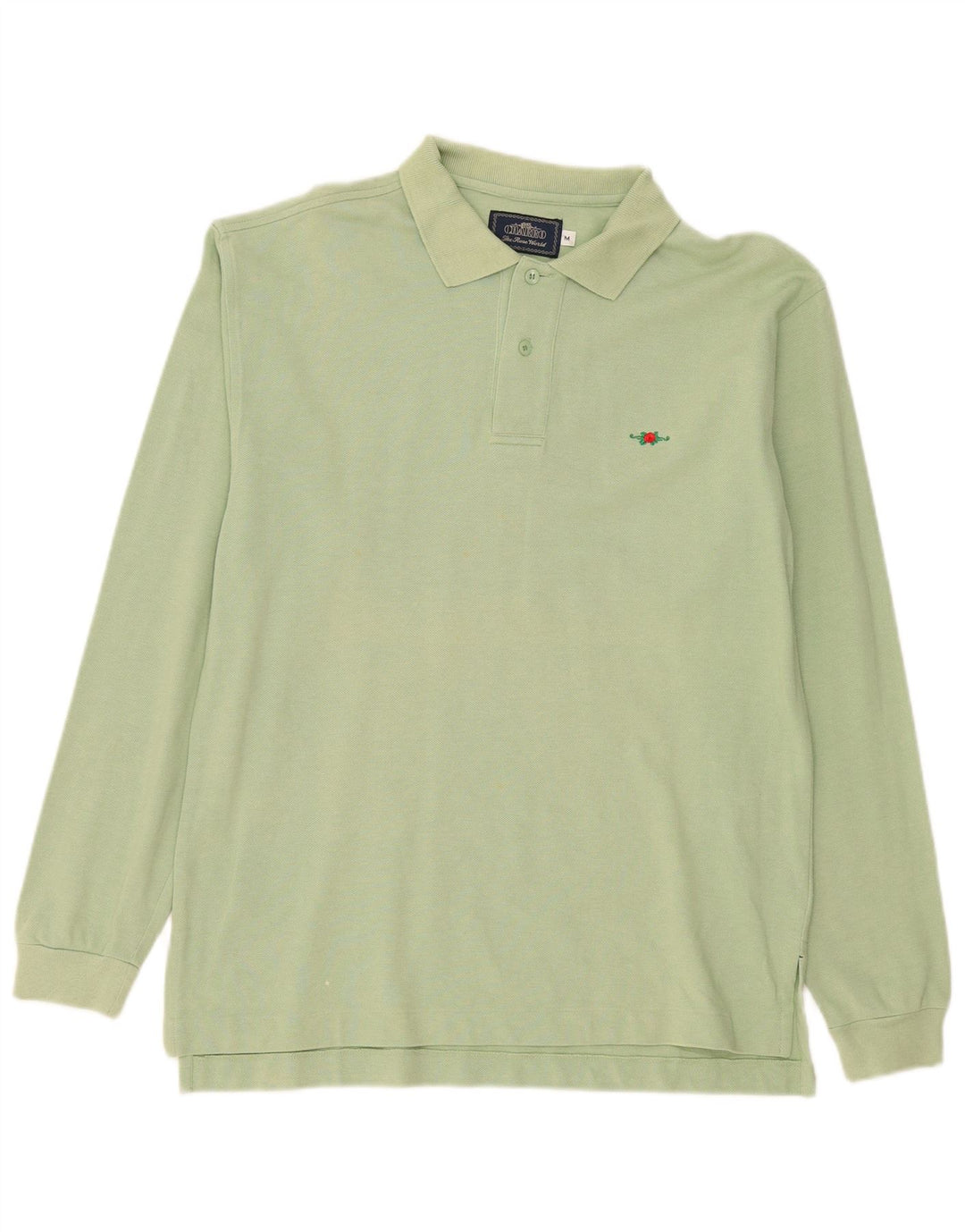 Tricou polo pentru bărbați Charro cu mânecă lungă, bumbac verde mediu