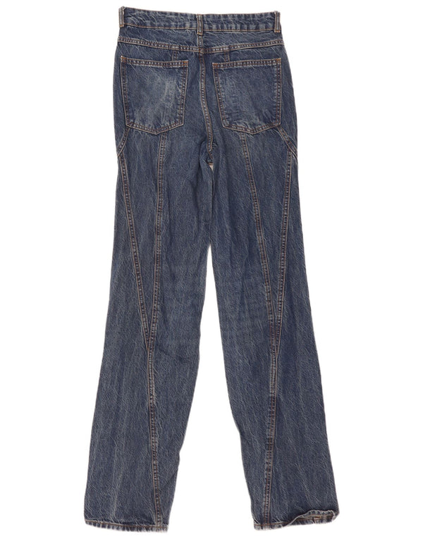 Blugi drepti pentru femei cu talie înaltă Zara EU 36 XS W26 L32 Bumbac bleumarin