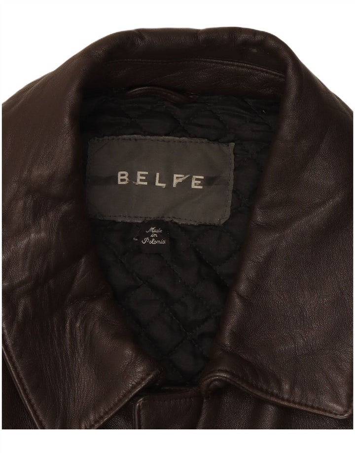 Jachetă de piele pentru bărbați Belfe & Belfe UK 38 piele maro medie