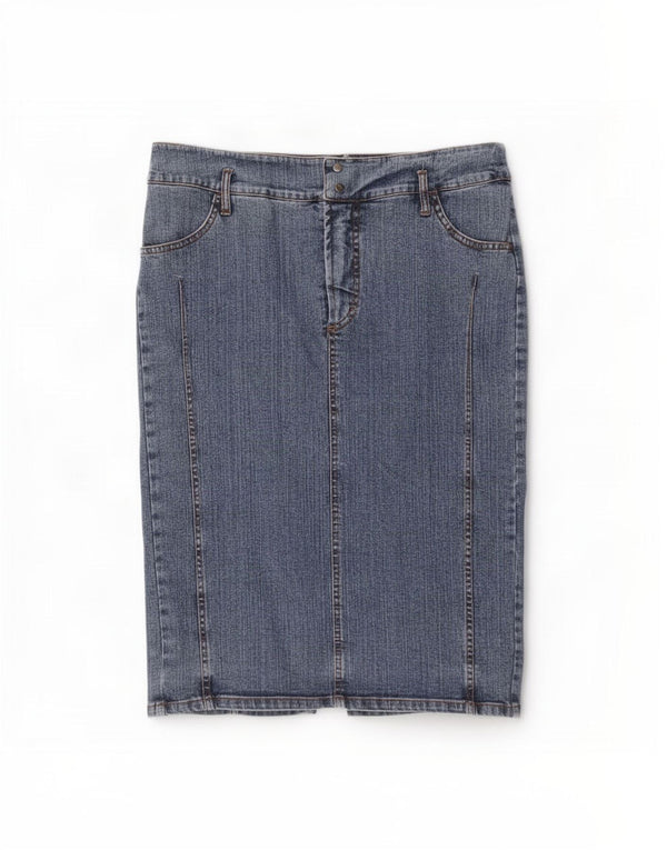 Fusta de blugi pentru femei Ferre IT 46 Large W32 Blue Bumbac