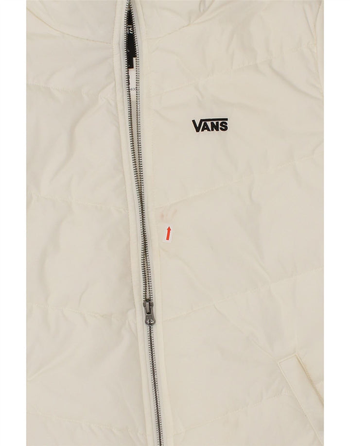 VANS Womens Padded Jacket UK 10 Small White Polyester Vintage Vans and Second-Hand Vans from Messina Hembry 