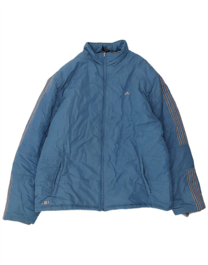 Jachetă căptușită pentru bărbați Adidas UK 42 XL poliester albastru