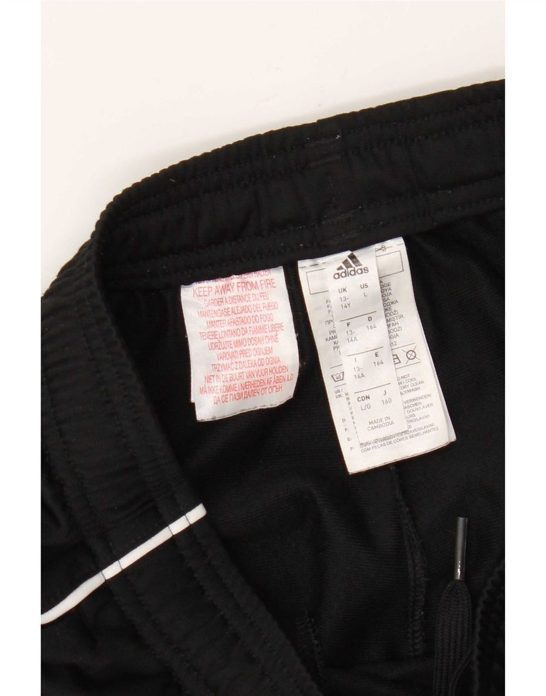 Adidas Băieți Pantaloni Trening Pantaloni Joggeri 13-14 Ani Poliester Negru