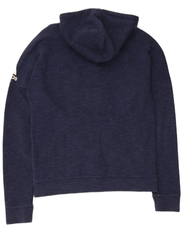 Pulover Adidas pentru bărbați, cu fermoar, bumbac, albastru, mediu