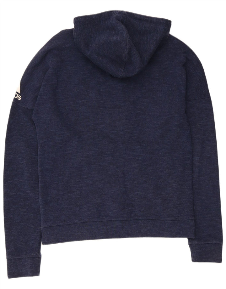 Pulover Adidas pentru bărbați, cu fermoar, bumbac, albastru, mediu