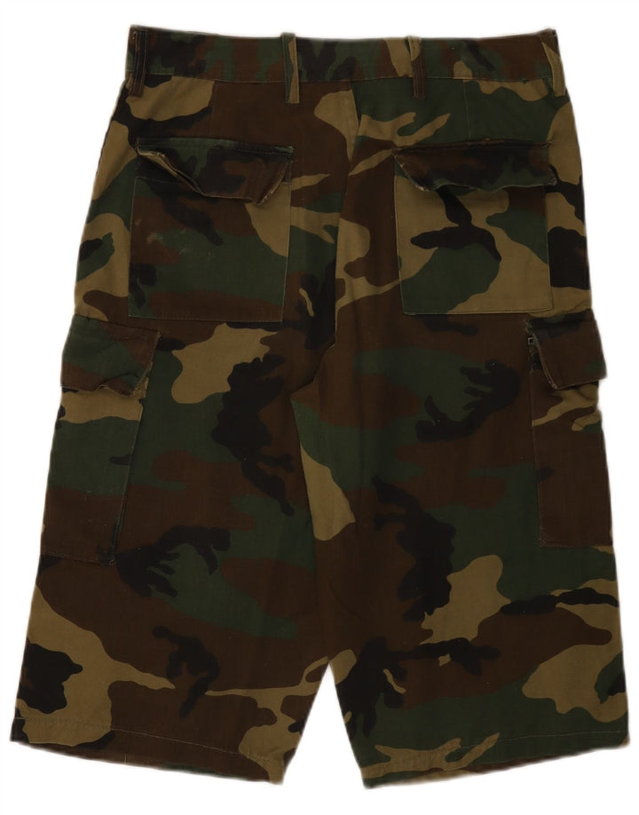 Pantaloni scurti cargo pentru bărbați VINTAGE W32 Camuflaj maro mediu