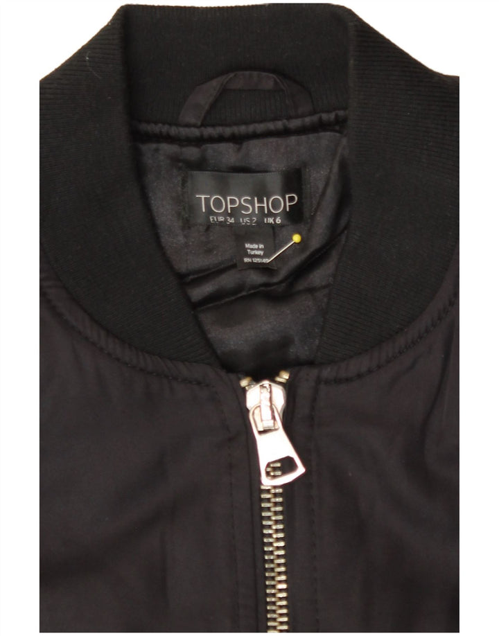 Jachetă bomber supradimensionată pentru femei Topshop UK 6 XS poliester negru