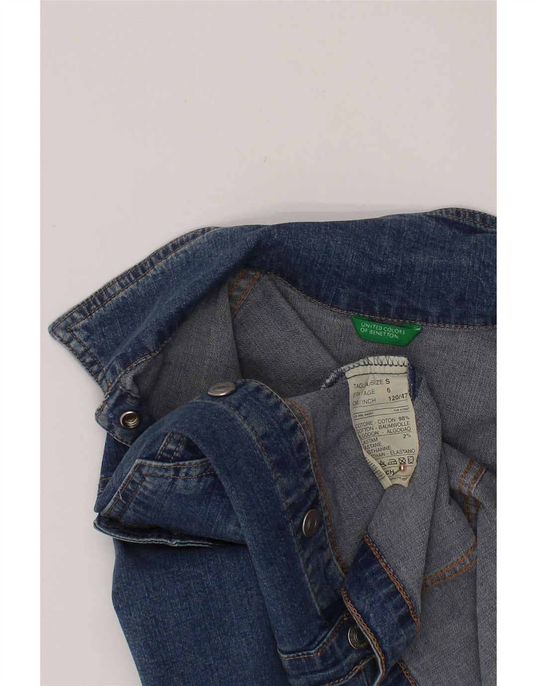 BENETTON Jachetă Denim pentru băieți 5-6 ani Bumbac albastru mic