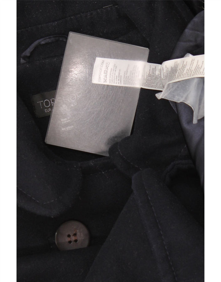Palton cu glugă Topshop pentru femei UK 14 mare, poliester bleumarin