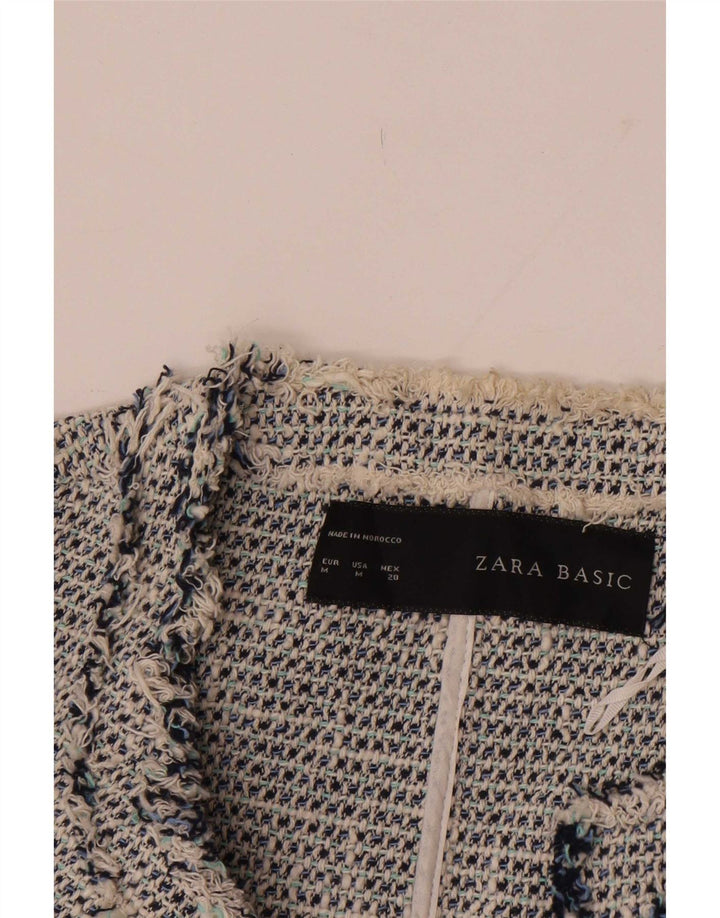 Blazer pentru femei Zara UK 12, bumbac, gri mediu