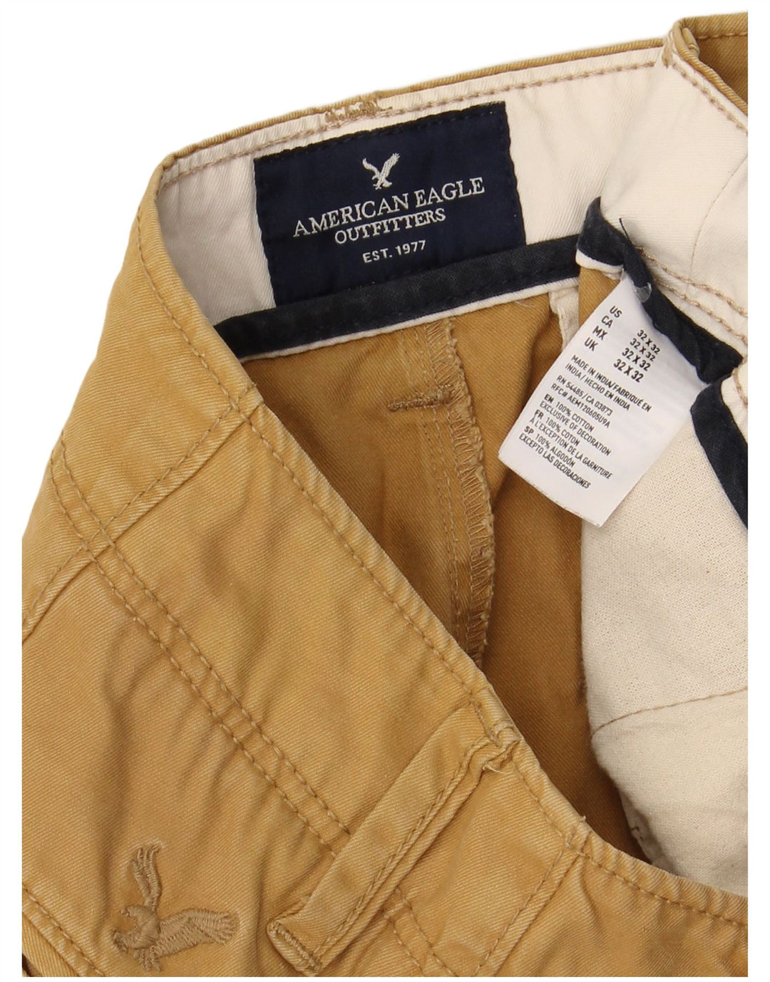 AMERICAN EAGLE Pantaloni chino drepți pentru bărbați L32 L32 bumbac maro