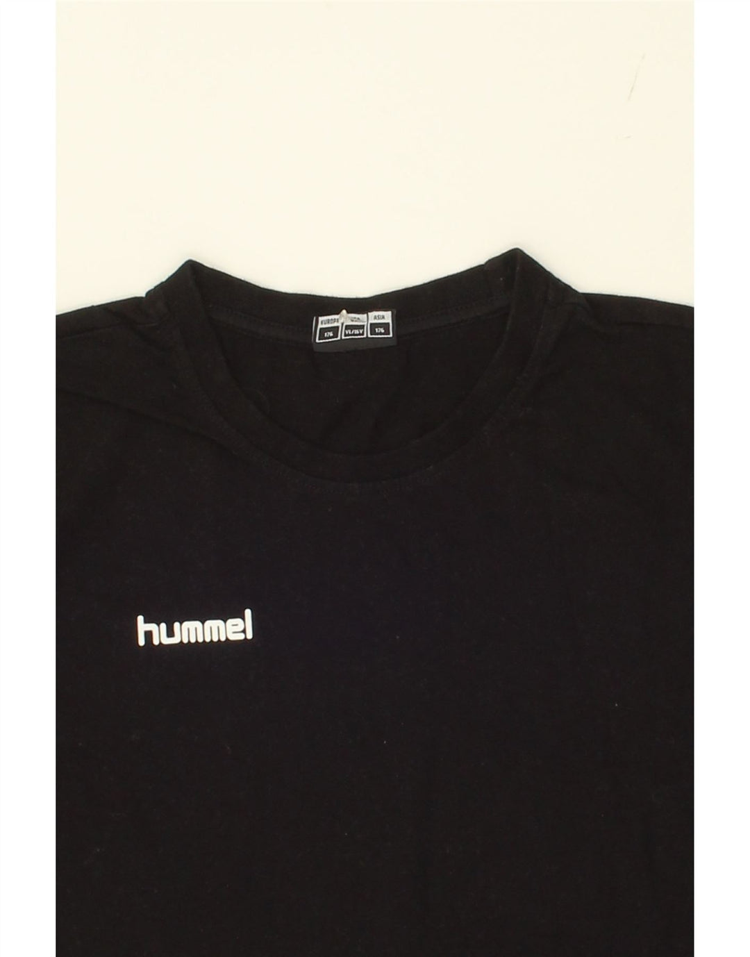 HUMMEL Boys T-Shirt Top 15-16 Years Black Cotton Vintage Hummel and Second-Hand Hummel from Messina Hembry 