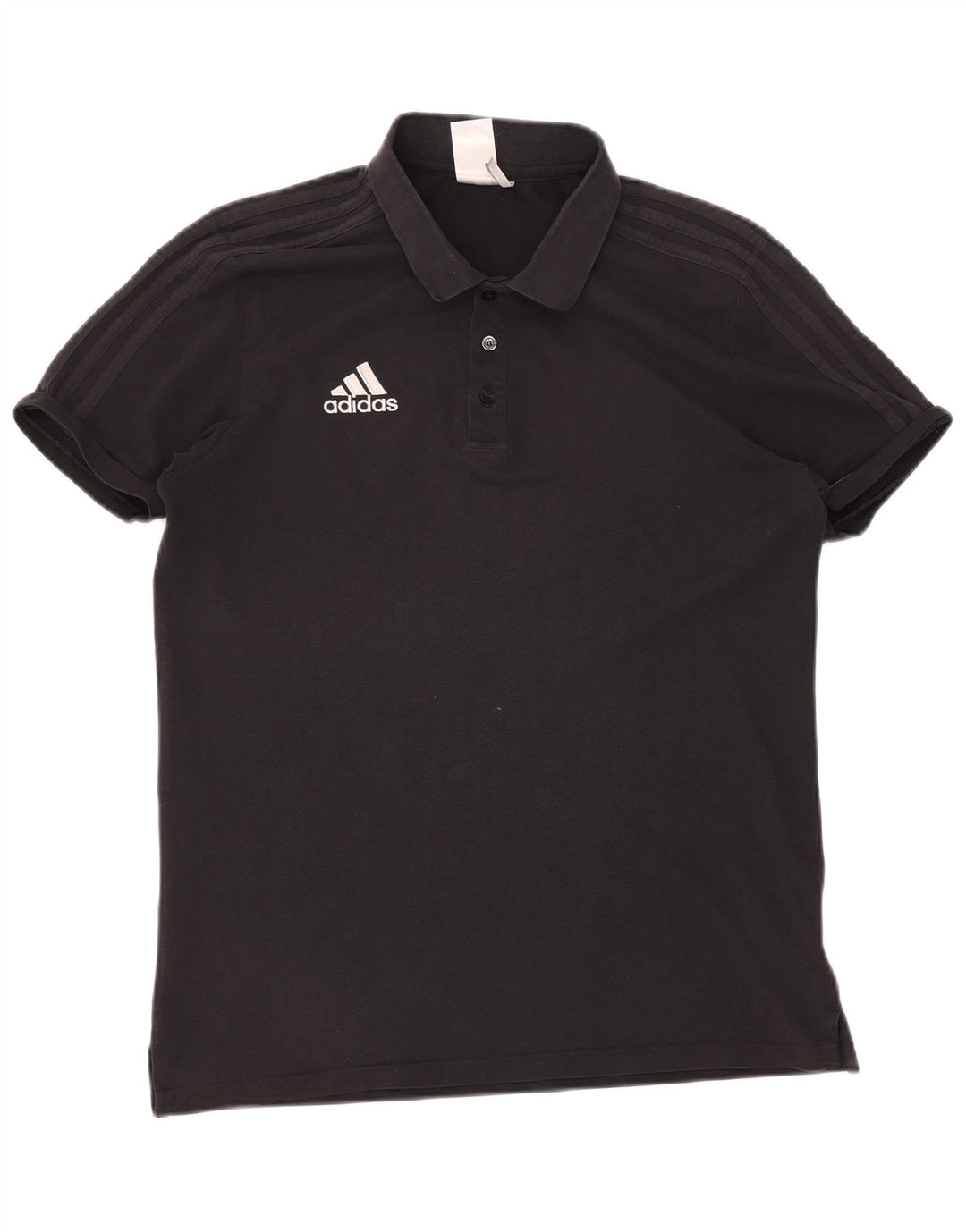 Tricou polo ADIDAS Climalite pentru bărbați, bumbac negru mare