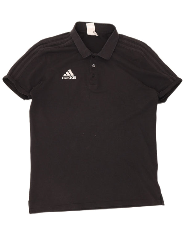 Tricou polo ADIDAS Climalite pentru bărbați, bumbac negru mare
