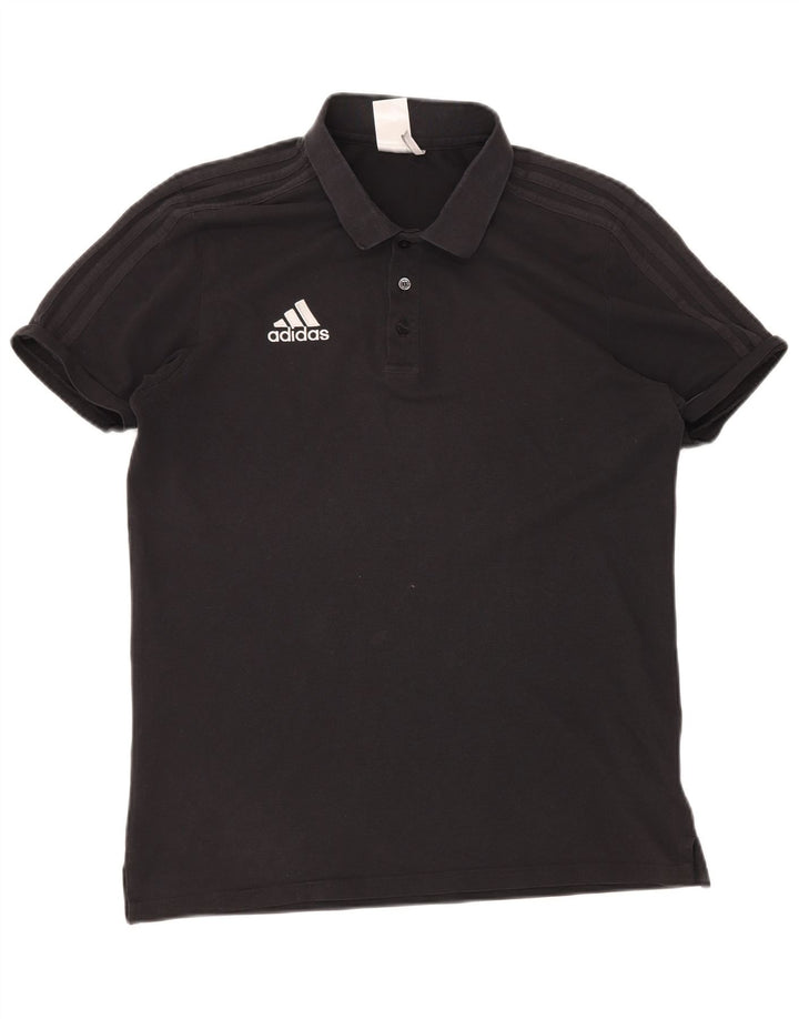 Tricou polo ADIDAS Climalite pentru bărbați, bumbac negru mare