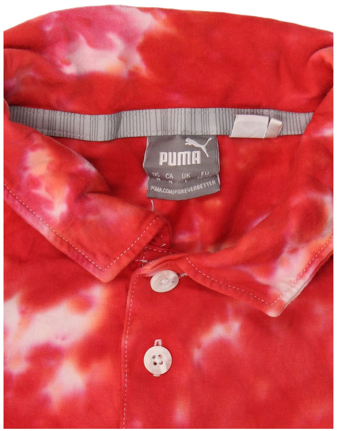 Tricou polo pentru bărbați PUMA mare, roșu Tie Dye