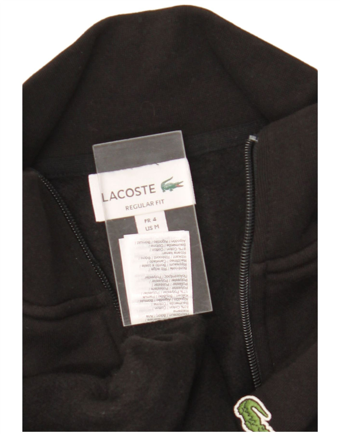 Trening Lacoste Regular Fit pentru bărbați, jachetă de top, mărimea 4, bumbac mediu negru