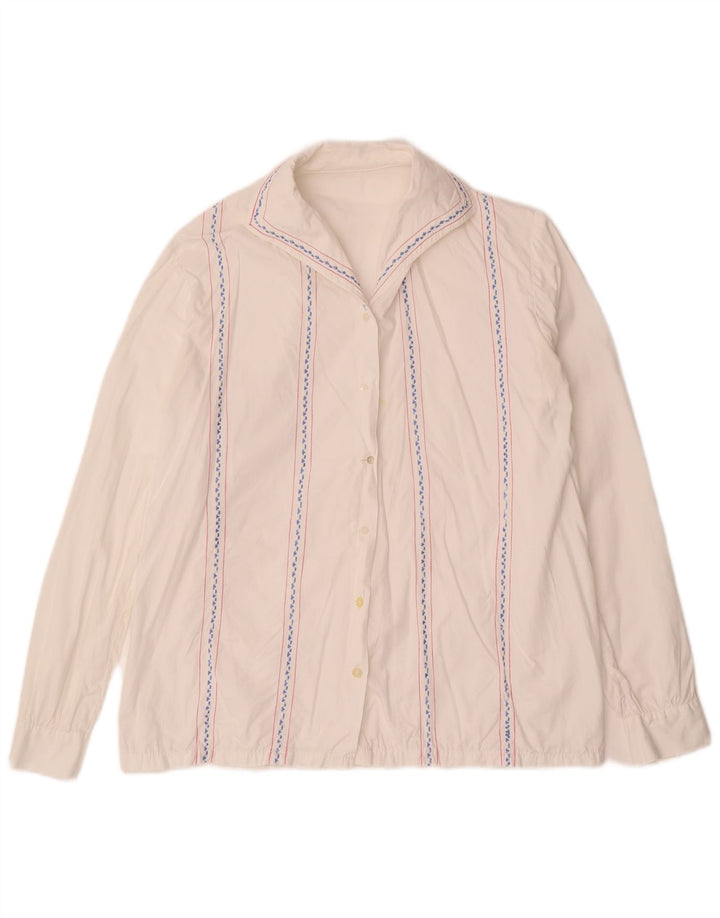 Bluză cămașă pentru femei VINTAGE UK 16 mare cu dungi albe