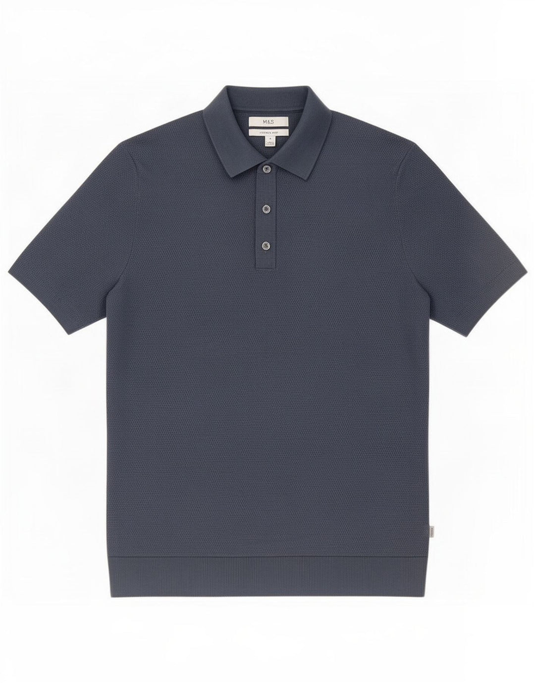 Tricou polo pentru bărbați Marks & Spencer, bumbac albastru mediu
