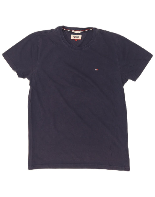 Tricou cu grafic Tommy Hilfiger pentru femei Top UK 12 Medium Bleumarin Bumbac