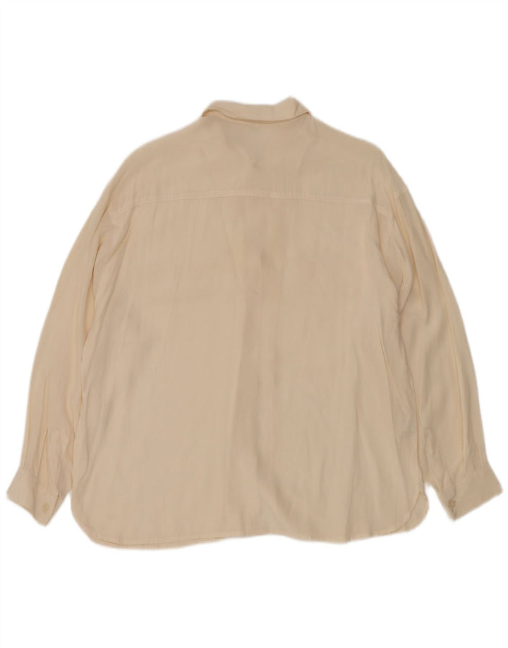 Cămașă VINTAGE pentru femei UK 12 Medium Off White