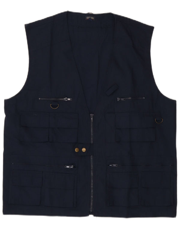 Gilet vintage pentru bărbați, UK 42 XL, poliester bleumarin