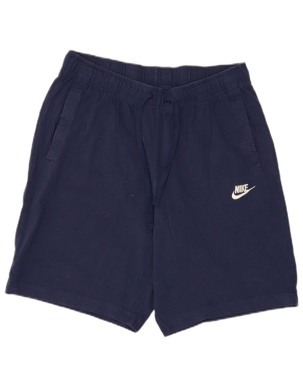 Pantaloni scurți sport Nike pentru bărbați, bumbac mediu, albastru bleumarin