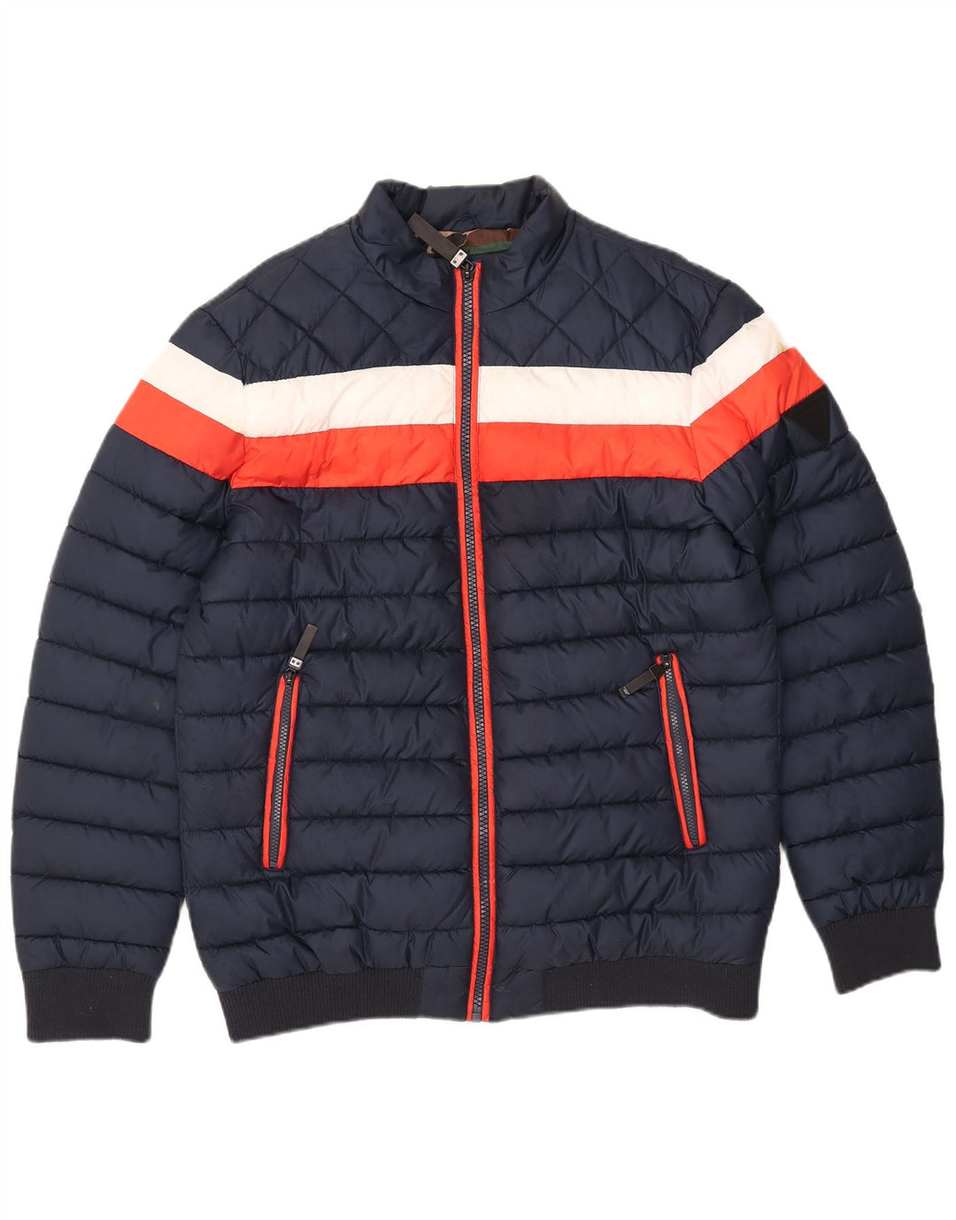Jachetă căptușită pentru bărbați Guess UK 42 XL bleumarin poliester color bloc