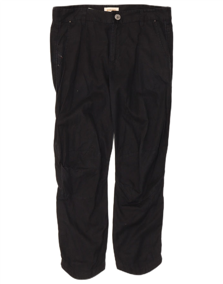 Pantaloni cropped pentru femei Diesel L32 L25 bumbac negru