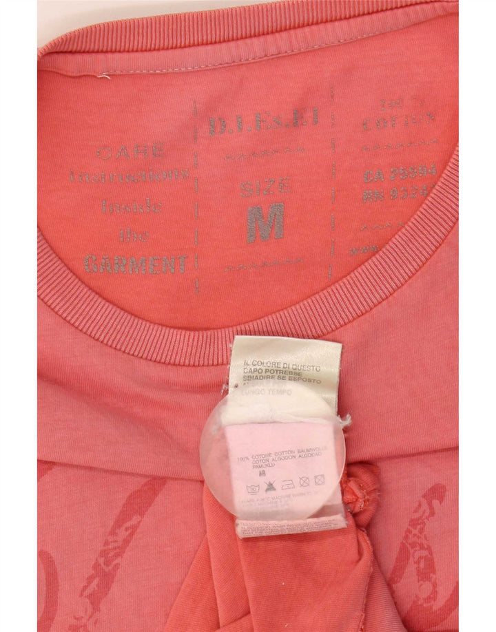 Tricou grafic pentru bărbați Diesel Top, bumbac roz mediu