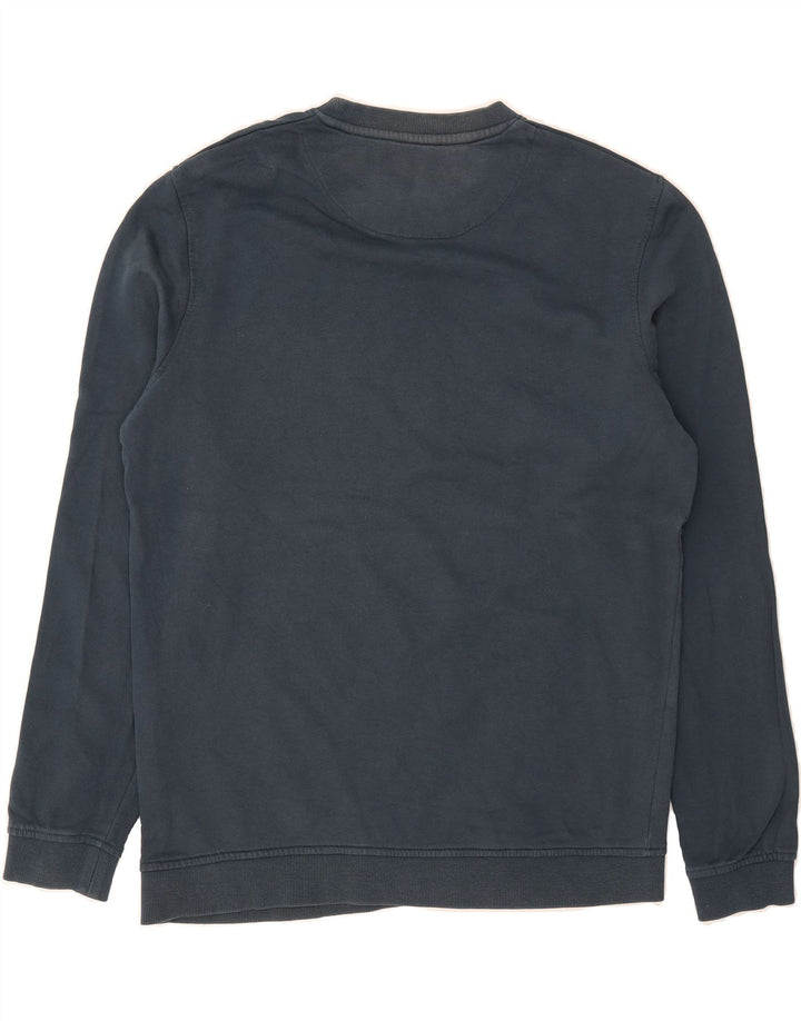 JACK & JONES Mens Graphic Sweatshirt Jumper Large Navy Blue Cotton Vintage Jack & Jones and Second-Hand Jack & Jones from Messina Hembry 