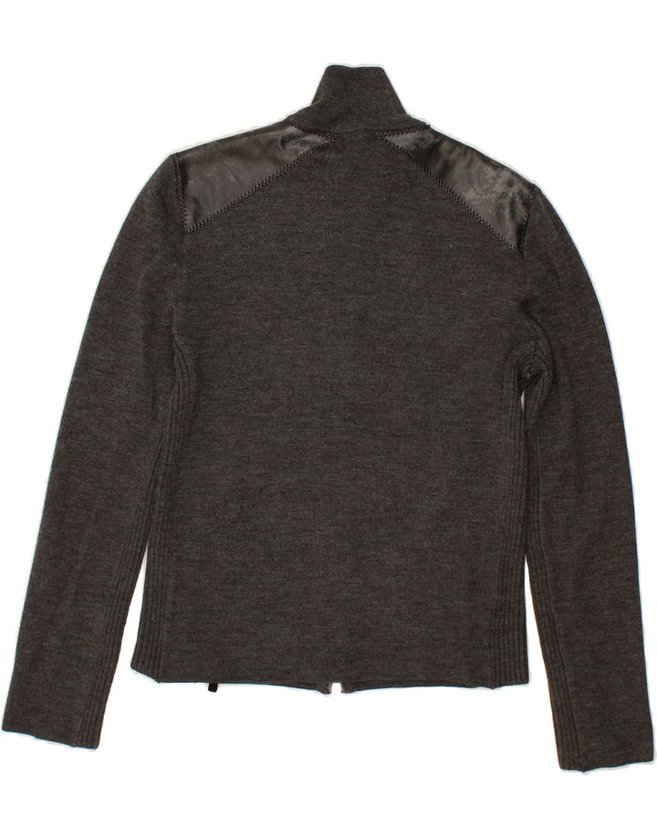 TRUSSARDI Womens Cardigan Sweater UK 12 Medium Grey Wool Vintage Trussardi and Second-Hand Trussardi from Messina Hembry 