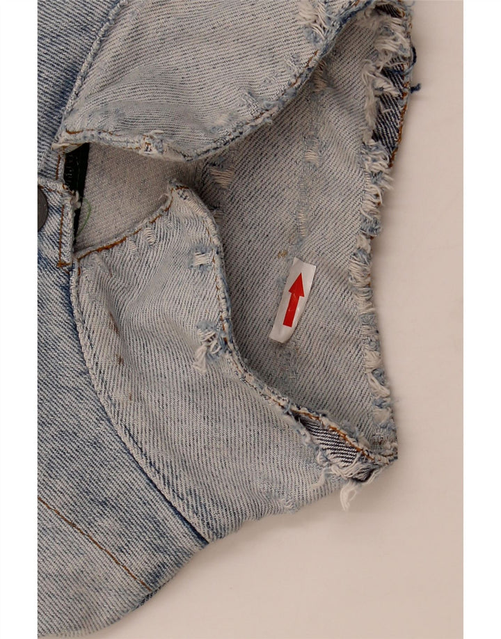 CHAMBERS Jachetă de denim crop pentru femei UK 16 Large Blue