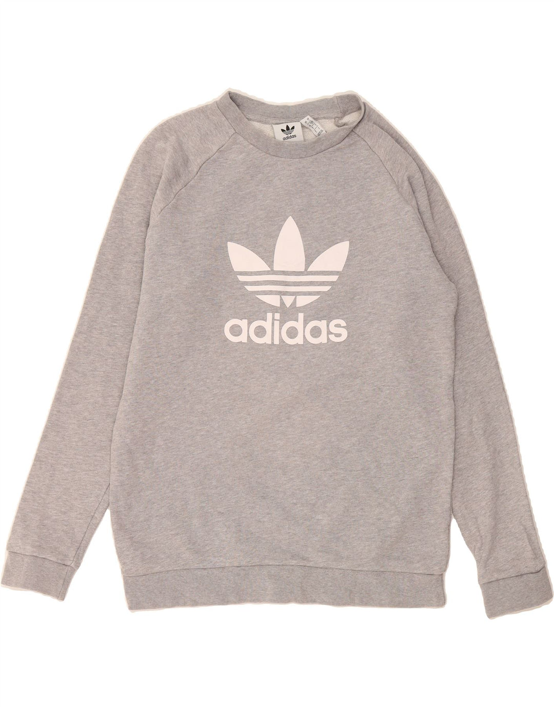 ADIDAS Mens Graphic Sweatshirt Jumper Small Grey Cotton Vintage Adidas and Second-Hand Adidas from Messina Hembry 