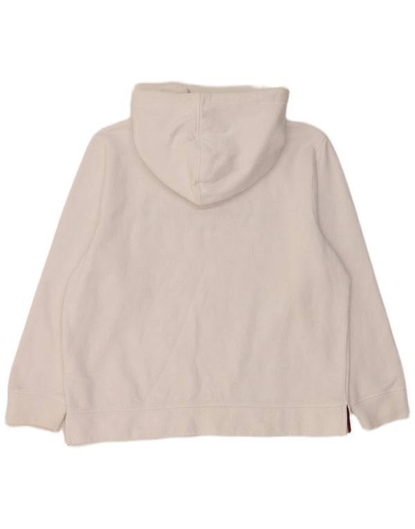 Pulover cu capota cu grafic Tommy Hilfiger pentru femei UK 18 XL Bumbac alb