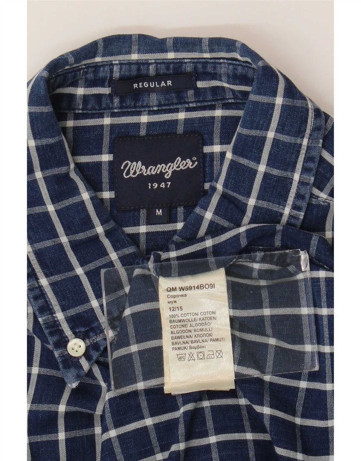 Cămașă pentru bărbați Wrangler, cu formă regulată, din bumbac cu carouri, albastru bleumarin mediu